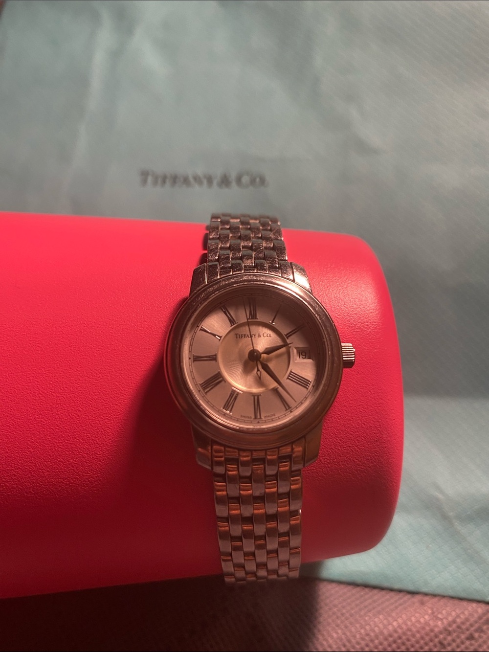 Tiffany & Co. Stainless Steel Roman Numeral Mark Bracelet Watch - Picture 2 of 7